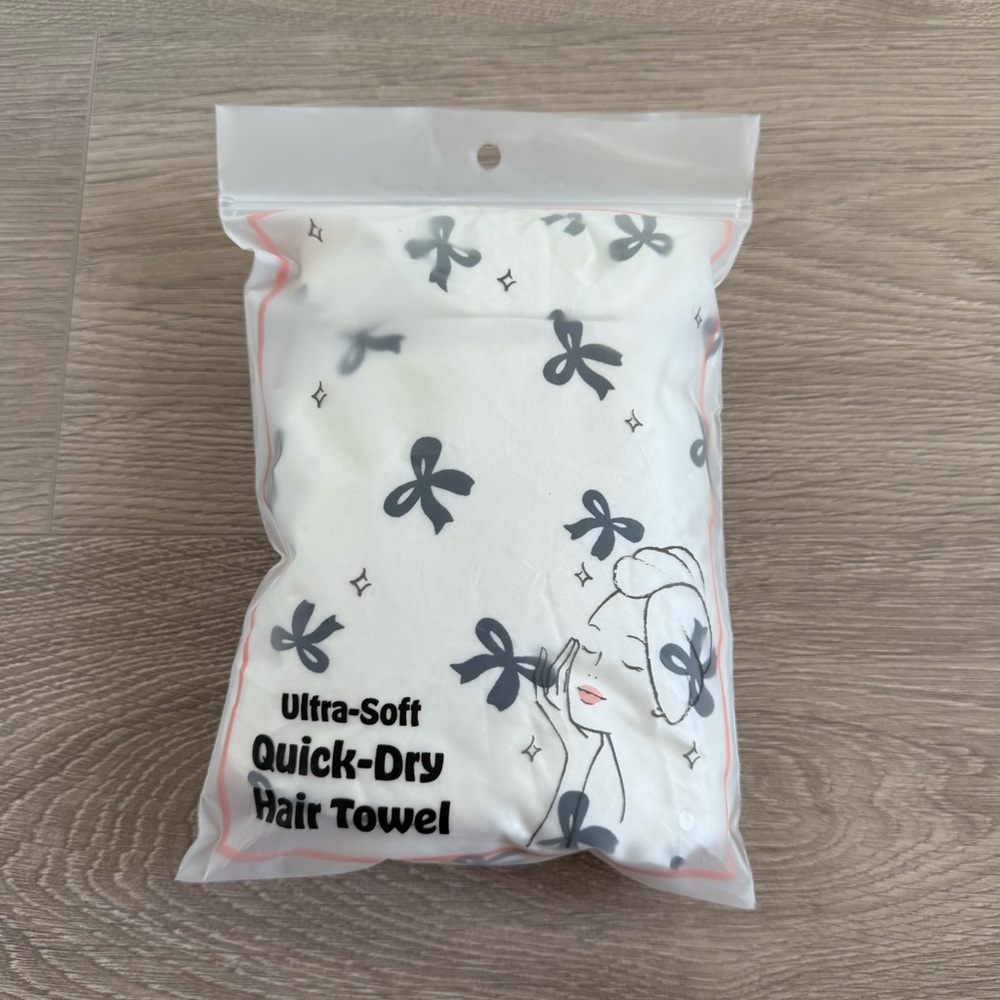 🆕 Bow Pattern Ultra-Soft Quick-Dry Hair Dry Towel Button Wrap